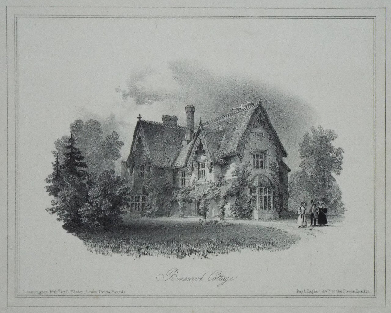 Lithograph - Binswood Cottage.